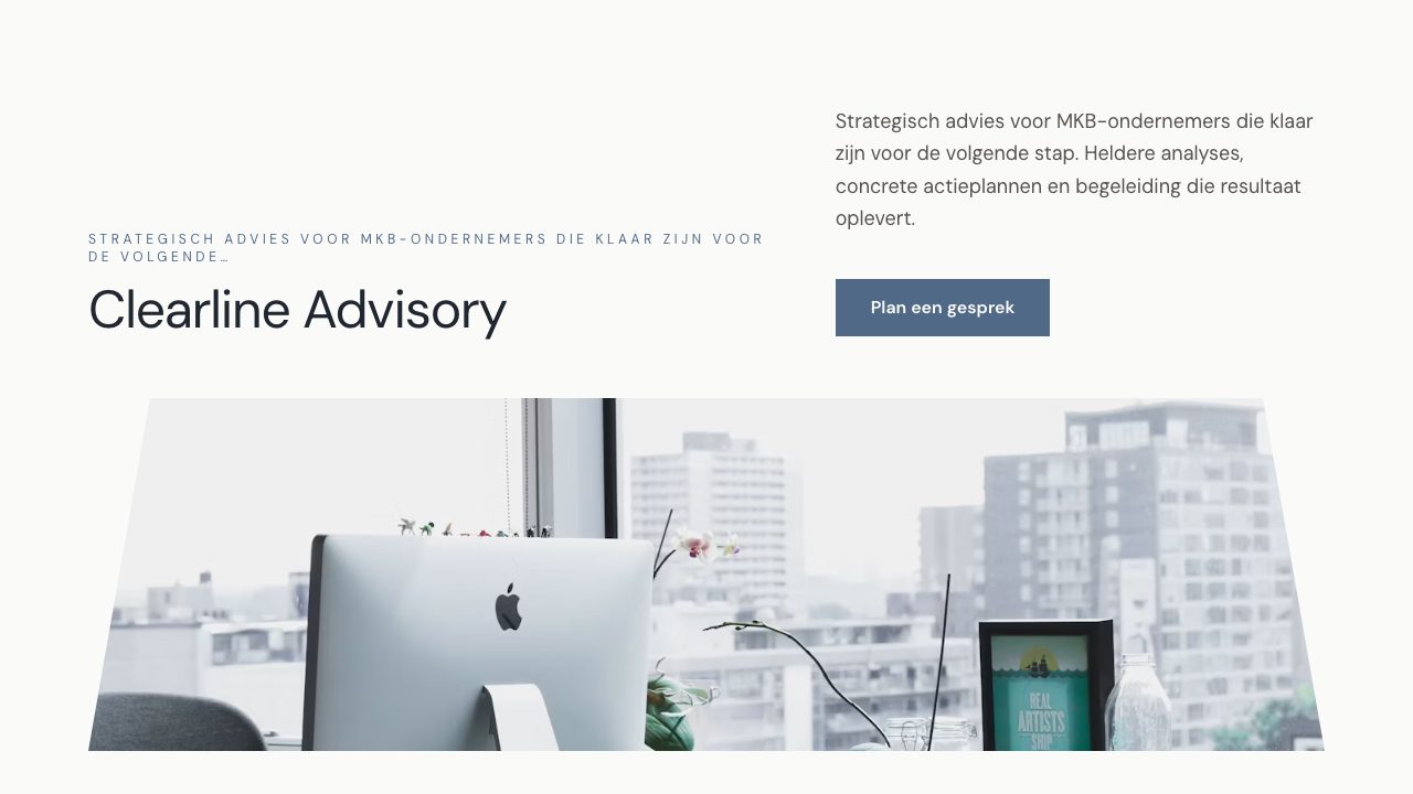 Homepage screenshot van Clearline Advisory