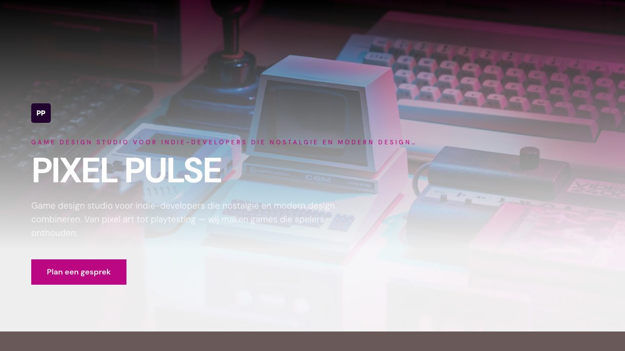 Homepage screenshot van Pixel Pulse